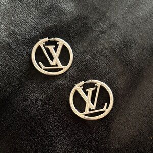 Louis Vuitton Silver Monogram Earrings. Profile picture are exact ones